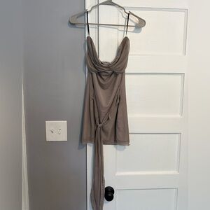 Princess Polly Strapless Dress in Taupe